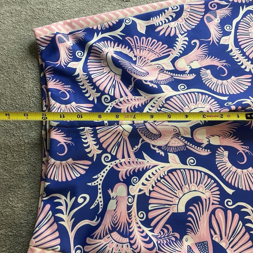 CK Bradley Women's Size Medium Palazzo Pants Blue Pink Bird Graphic Wide Leg M - Picture 8 of 9
